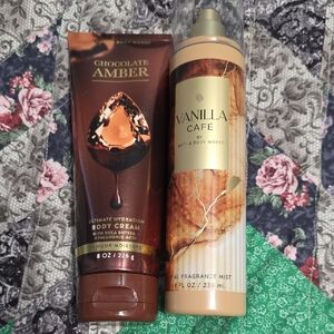 Bath & Body Works Chocolate Amber and Vanilla Café Set